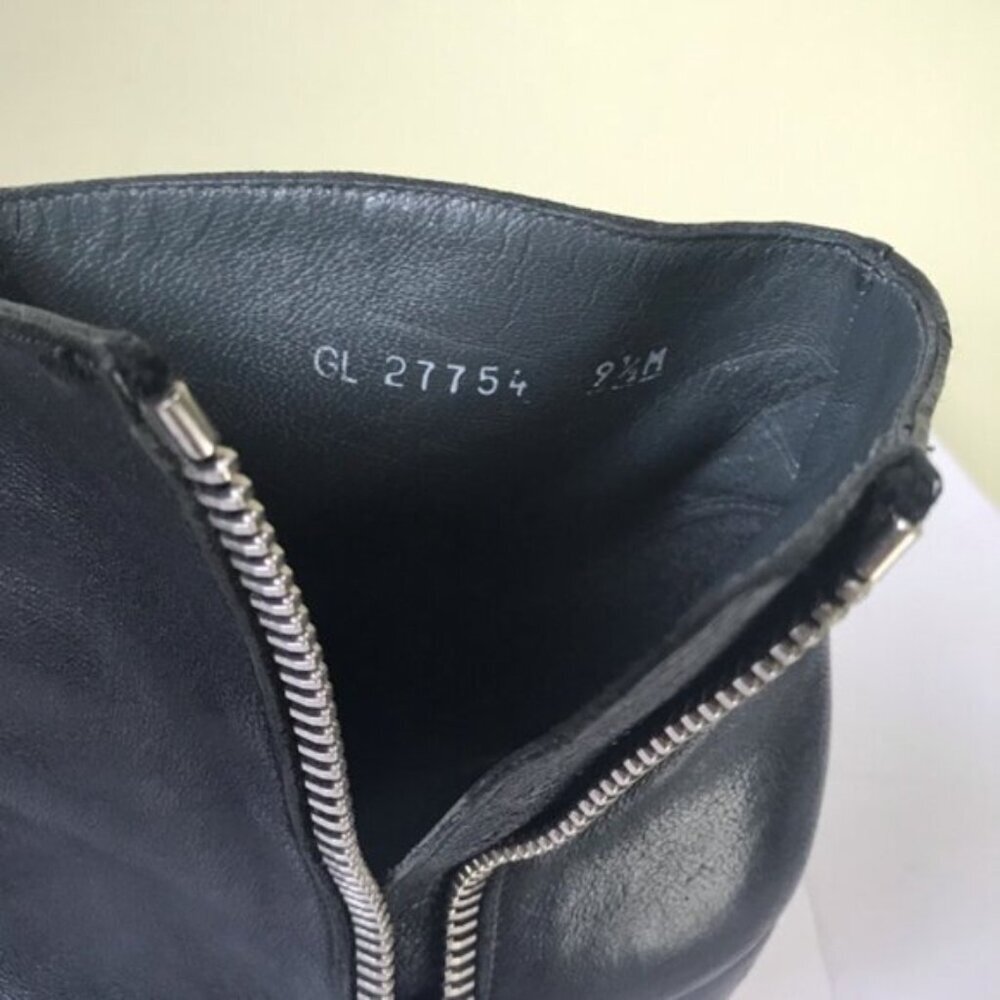 Stuart Weitzman Leather Ankle Booties Boot Side Zip Rubber Sole Stacked Heel 9.5 - Picture 9 of 15